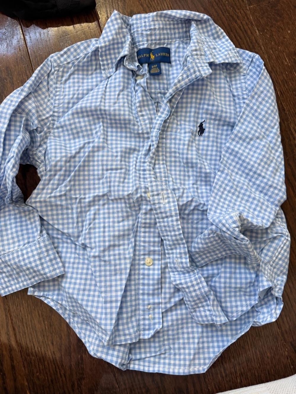 Ralph Lauren Blue & White Gingham Button-Down Shirt
